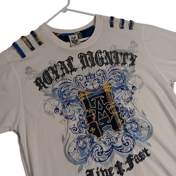 GB Other - GB Royal Dignity Vintage Tee 2XL White Live Fast Embroidered Patch Street